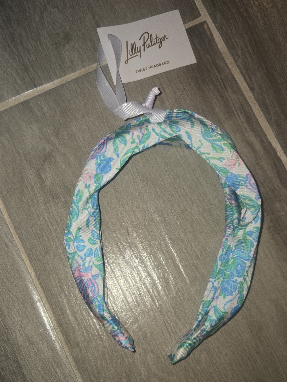 Lilly Pulitzer Pastel Floral Twist Headband - Blue Green Pink